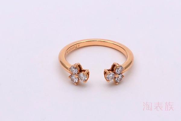 二手蒂芙尼elsa系列18K玫瑰金钻石戒指